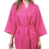 CK12-Waffle Weave Bright Pink Kimono Robe