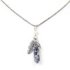 BL6837AST - Necklace 10 Natural Stone Assortment Silver Chain With Feather And Natural Stone Pendant