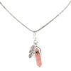 BL6837AST – Necklace 10 Natural Stone Assortment Silver Chain With Feather And Natural Stone Pendant 8