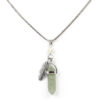 BL6837AST – Necklace 10 Natural Stone Assortment Silver Chain With Feather And Natural Stone Pendant 4