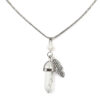 BL6837AST – Necklace 10 Natural Stone Assortment Silver Chain With Feather And Natural Stone Pendant 2