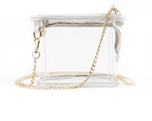 Crossbody Clear Stadium Bag with Gold Chain Strap, 4 Assorted ...