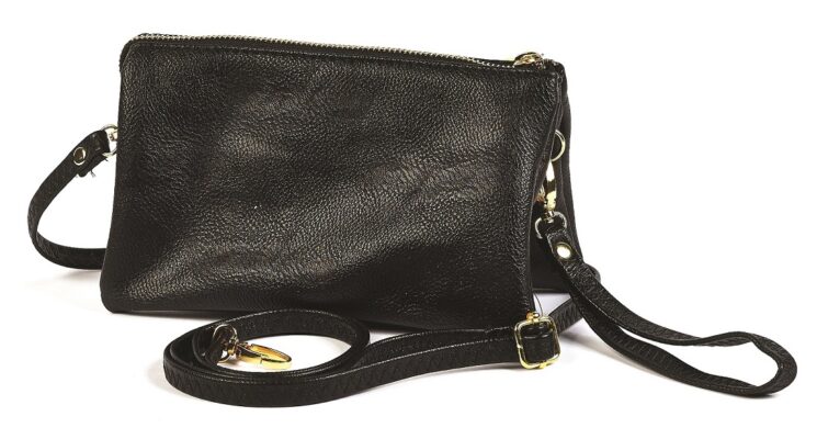 Gold Clutch Bag Small Multi Compartment Pocket Cross Body Purse Wrist Long Strap 