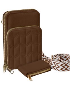 Crossbody Three Zipper Rectangle Bag With Keychain Wallet And Comfort Strap, 4 Assorted