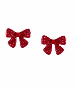 Mini Red Crystal Bow Earrings
