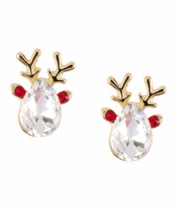 Mini Crystal Reindeer Earrings
