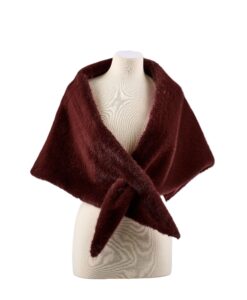 Fur Triangle Shawl With Keyhole Scarf, 4 Assorted