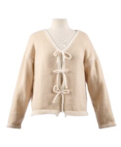 Two Tone 3 Tie Knit Cardigan
