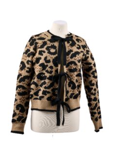 Leopard Print 3 Tie Knit Cardigan
