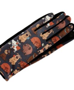Dog Pattern Fleece Lined Gloves, 4 Assorted