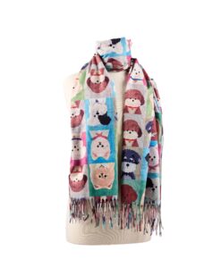 Double Sided Dog Pattern Scarf