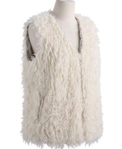 Long Vegan Shaggy Fur Vest, 2 Assorted