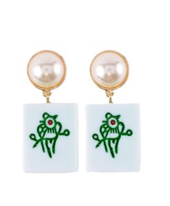 Pearl Mahjong Earrings, 3 Assorted