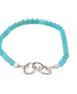 Resin Turquoise Bead Horse Bit Stretch Bracelet, 2 Assorted