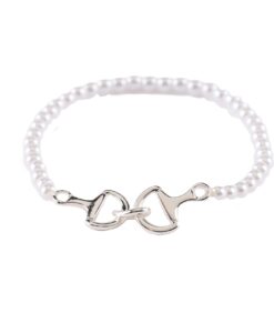 Pearl Bead Horse Bit Stretch Bracelet