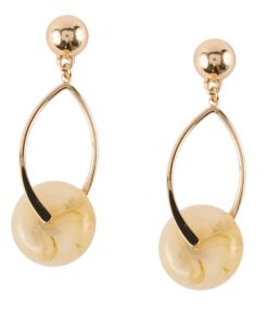 Wishbone Twist Marble Bead Earrings, 2 Assorted