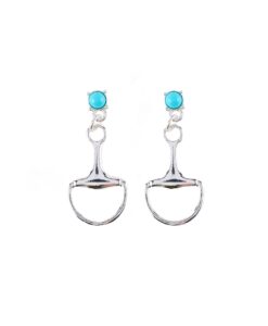 Turquoise Horse Bit Earrings
