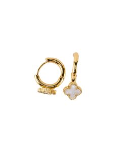 Gold Quatrefoil Huggie Hoop Earrings