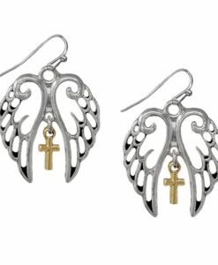 Two Tone Angel Wings Earrings