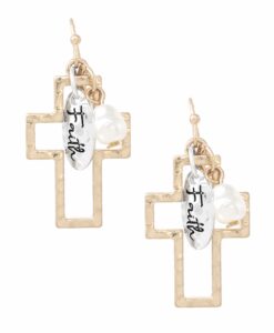 Cross Faith Charm Earrings