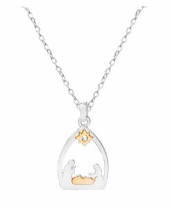 Nativity Cutout Teardrop Necklace
