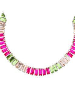 Baguette Crystal Chain Necklace, 2 Assorted