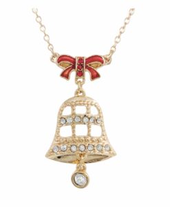 Rhinestone Gold Bell Necklace
