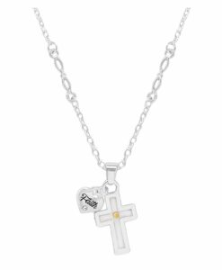 Cross With Mustard Seed Faith Charm Necklace