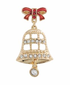 Pin Rhinestone Gold Bell Brooch