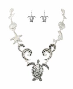 N/E Set Silver Sealife