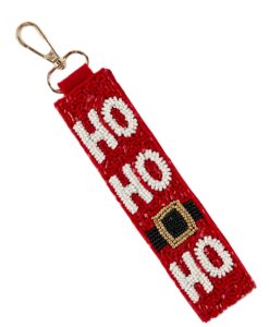 Ho Ho Ho Seed Bead Keychain