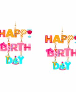 3 Layered "Happy Birthday Earrings