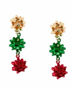 3 Drop Gift Wrap Bows Earrings