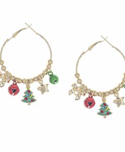 Christmas Multi Charm Hoop Earrings