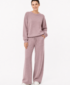 P/T Set Rhinestone Knit With Pockets Suit, 2 Assorted