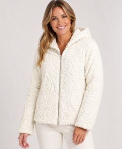 Plush Fur With Hood Zip Jacket
