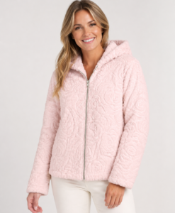 Plush Fur With Hood Zip Jacket, 3 Assorted