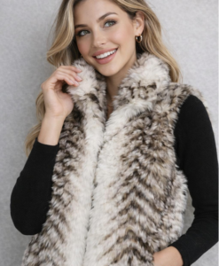 Vegan Rabbit Fur Zip Vest