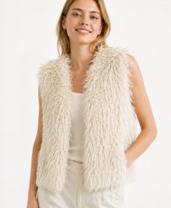 Long Vegan Shaggy Fur Vest