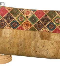 Crossbody Horizontal Cork Bag With Wristlet Strap, 3 Assorted