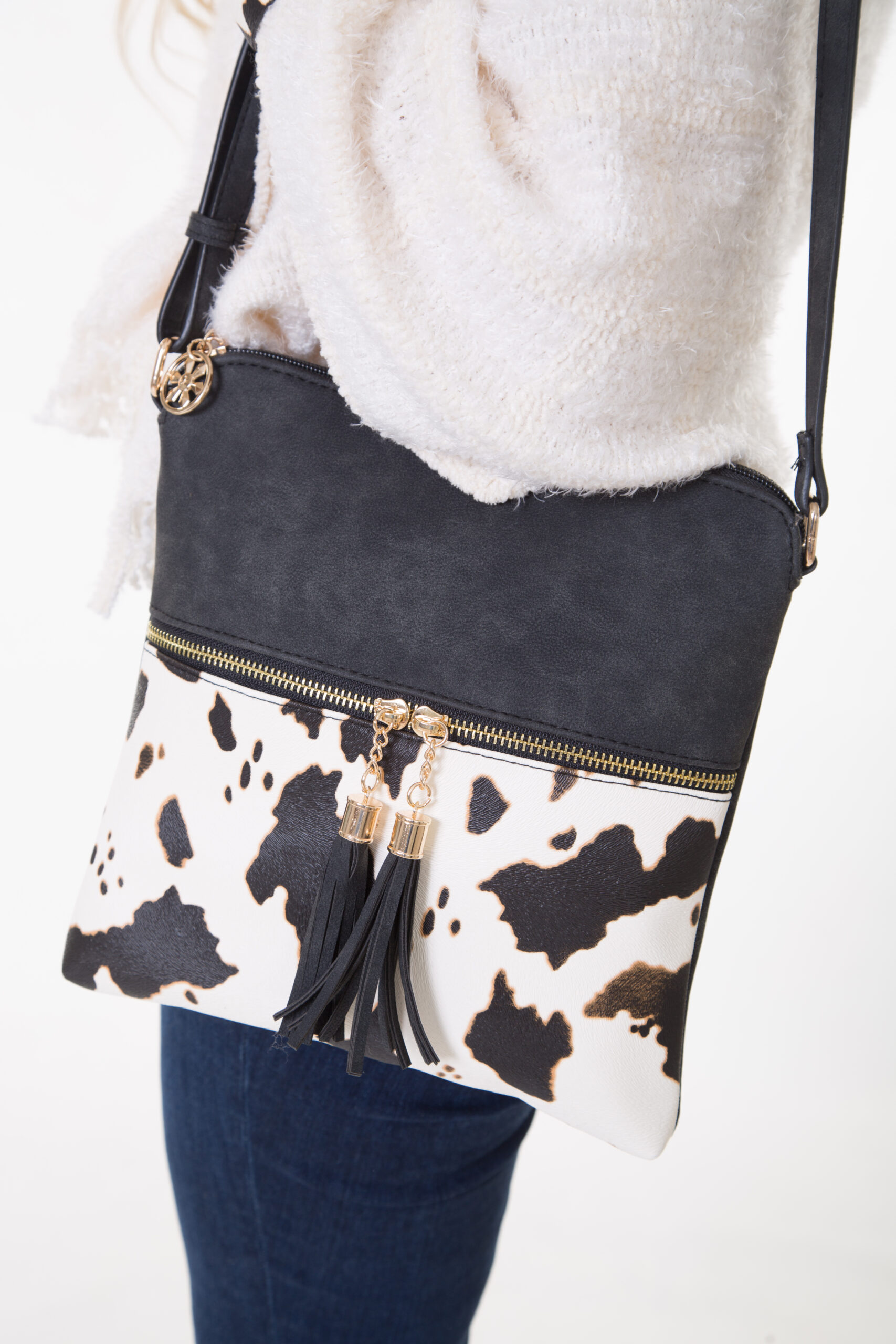 Cow Print Crossbody Bag For Women